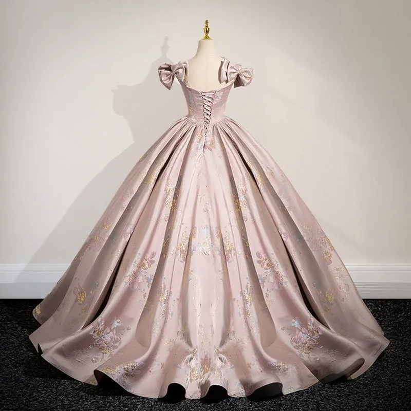 Elegant Sleeveless Beading Floral Appliques Quinceanera Dress with Bowknot