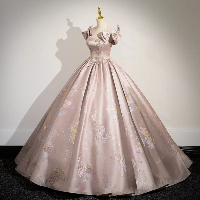Elegant Sleeveless Beading Floral Appliques Quinceanera Dress with Bowknot