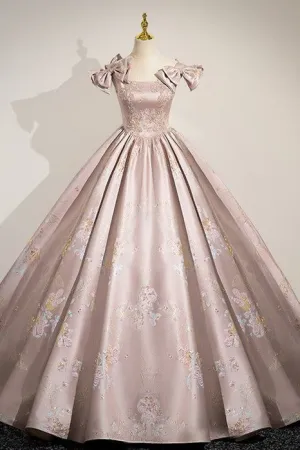 Elegant Sleeveless Beading Floral Appliques Quinceanera Dress with Bowknot