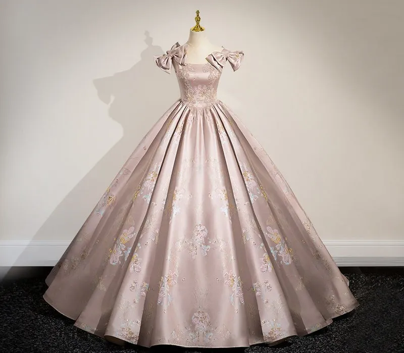 Elegant Sleeveless Beading Floral Appliques Quinceanera Dress with Bowknot
