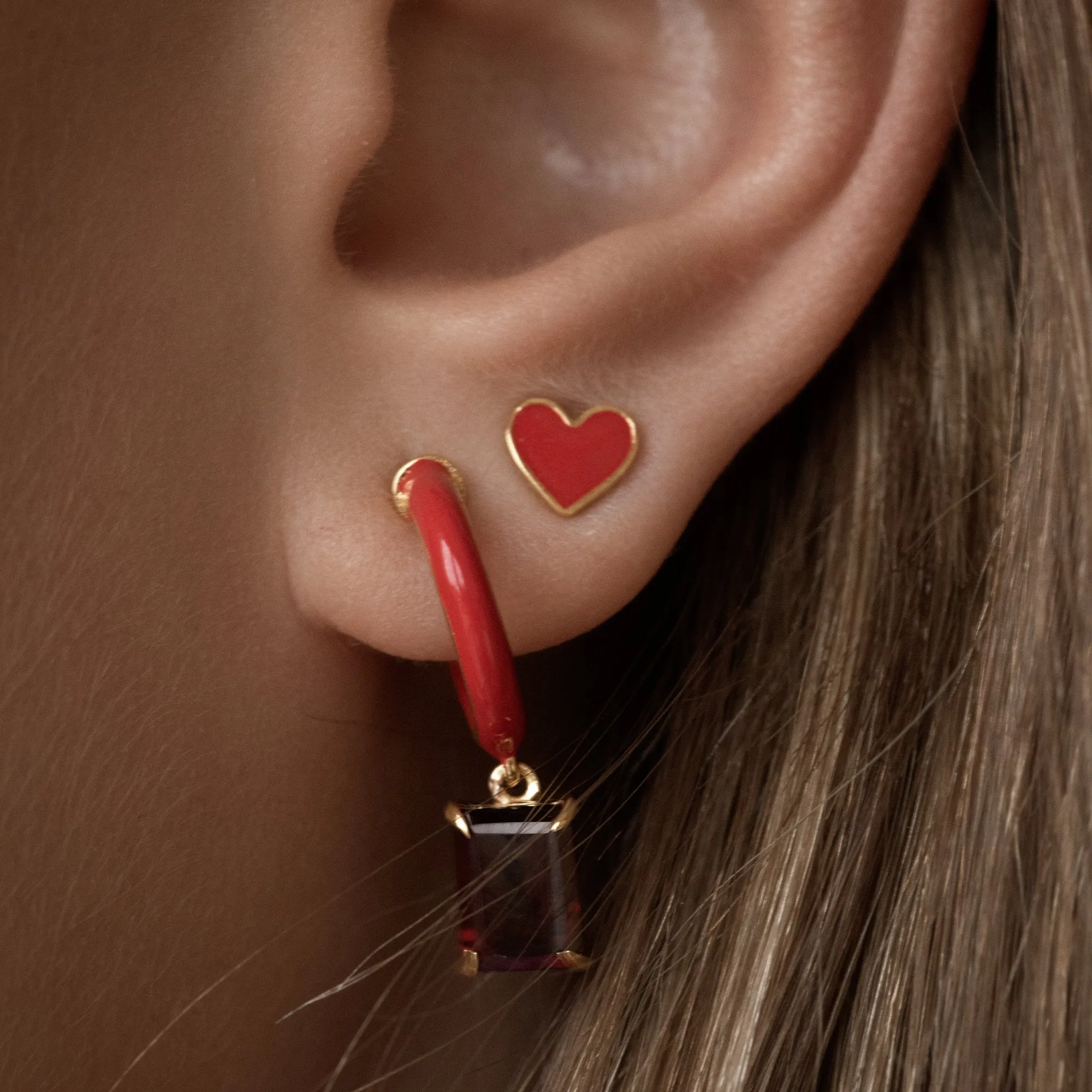 Enamel Heart studs