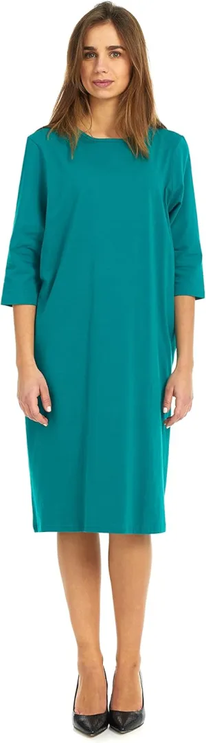 ESTEEZ Comfy Casual Cotton Loose T-Shirt Dress with Pockets for Women