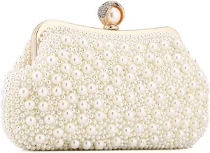 Evening Clutch Purse Wedding Beaded Pearl Clutch Bag Bridal Handbags Chain Small Shoulder Crossbody Bags