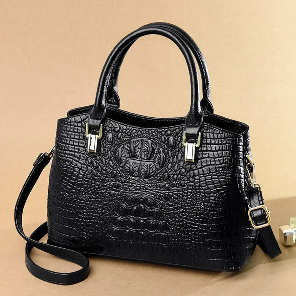 Fashionable Yellow Satchel Handbag for Women - Top Handle Purse, Leather Shoulder Crossbody Bag, Large Ladies Tote