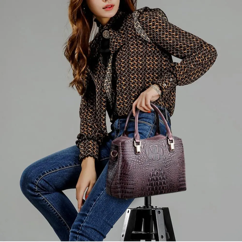 Fashionable Yellow Satchel Handbag for Women - Top Handle Purse, Leather Shoulder Crossbody Bag, Large Ladies Tote