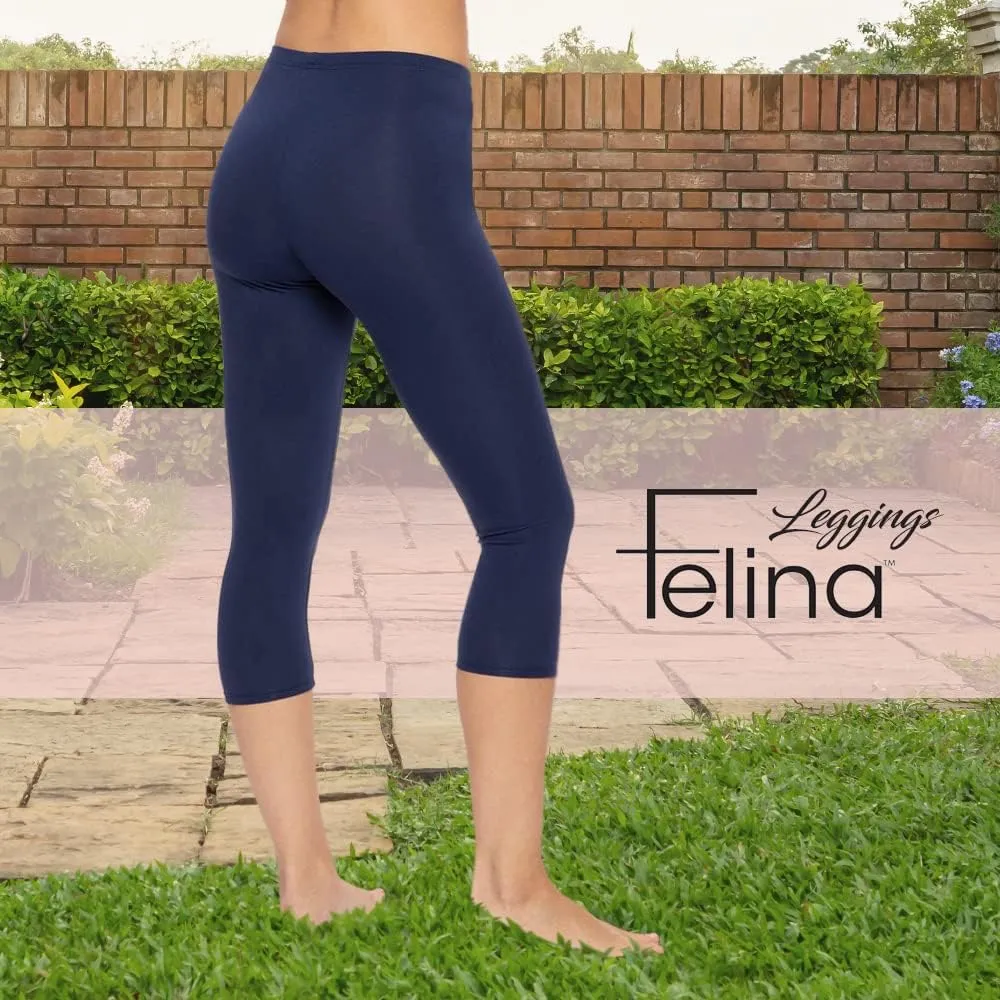 Felina | Cotton Modal Capri Leggings 2-Pack | Lightweight & Soft