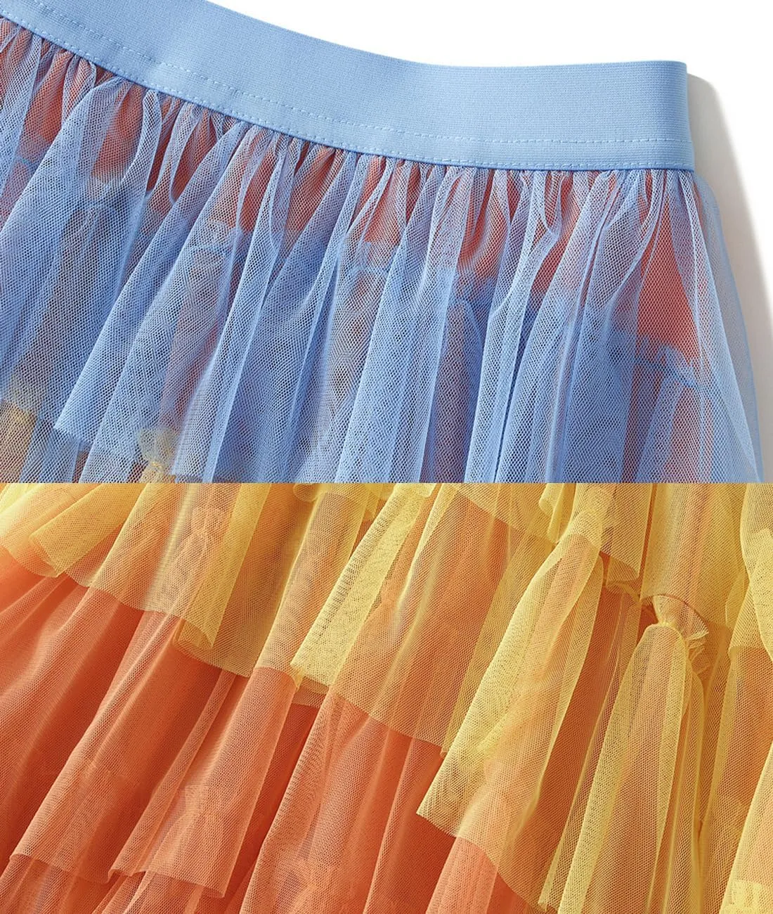 Femiserah Women's Long High Low Ruffles Party Tulle Skirt Maxi Tiered Rainbow Tutu Skirt