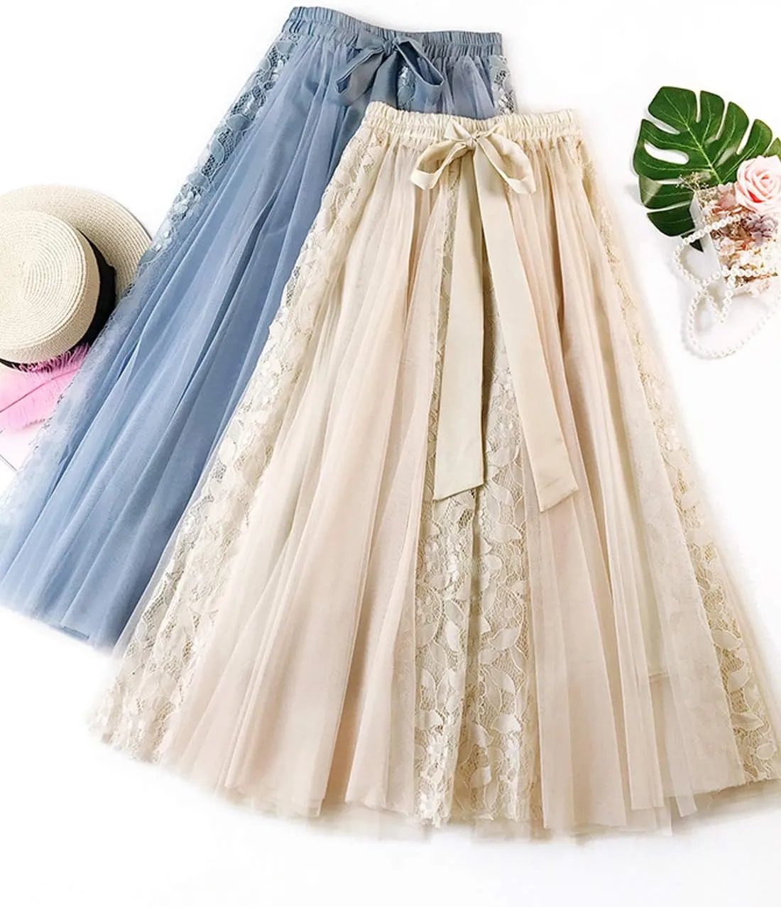 Femiserah Women's Long Rainbow A Line Tulle Tutu Skirts Tiered Skirt Petticoat