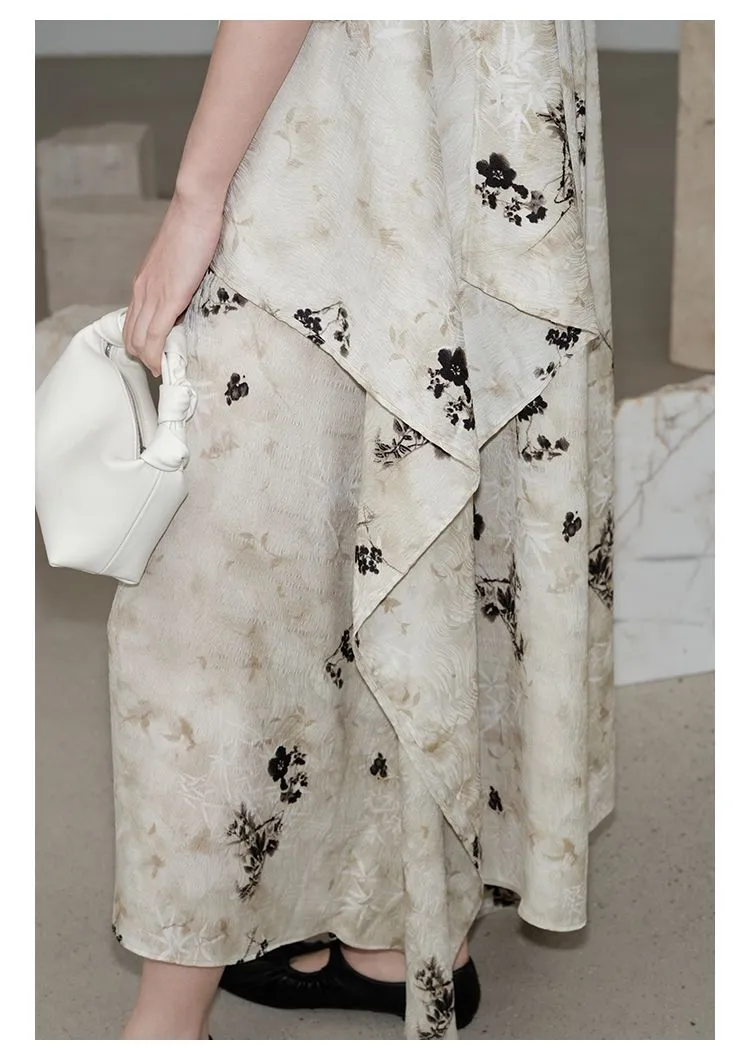 Floral Elegance Suspender Dress
