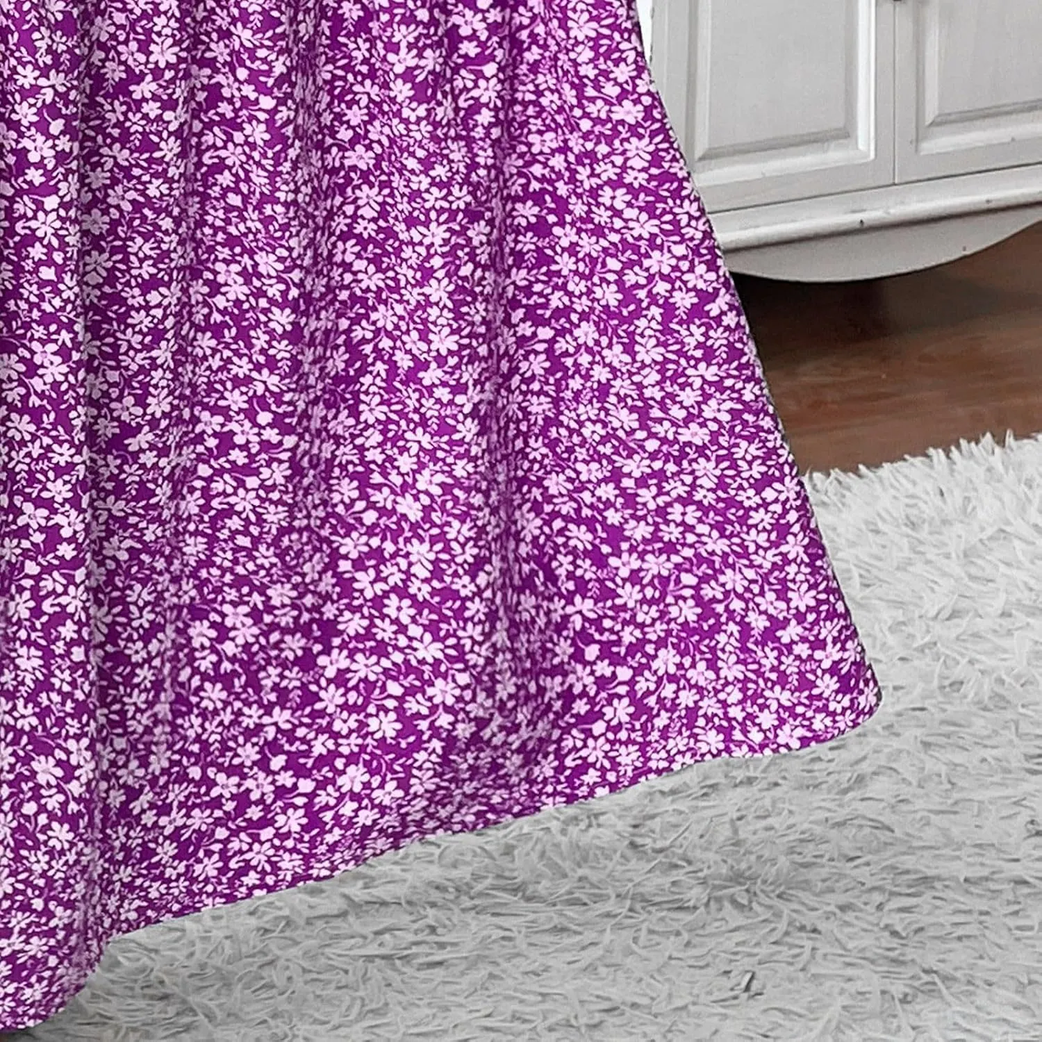 Floral Maxi Skirts for Women Trendy Summer Casual Boho Long Flowy Skirt Smocked Elastic High Waisted A Line Skirt