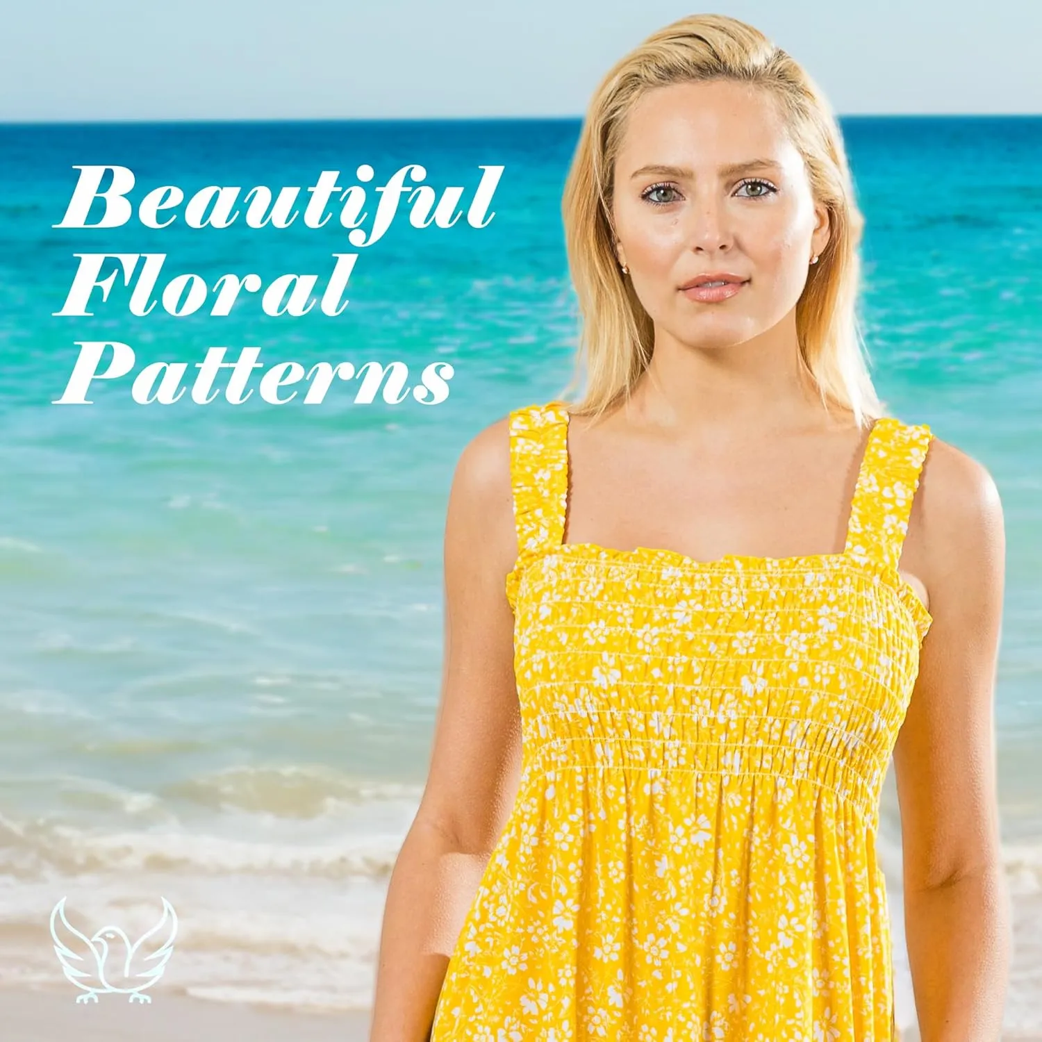 Floral Sundress with Pocket, Beach Outfit Sleeveless Long Sundress, Scrunchie Included Vacation Dresses for Women 2024