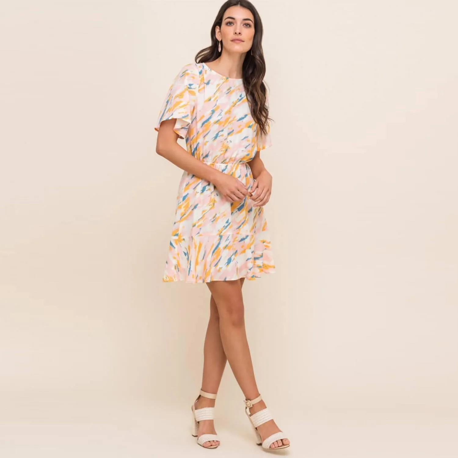 Flutter Sleeve Mini Dress