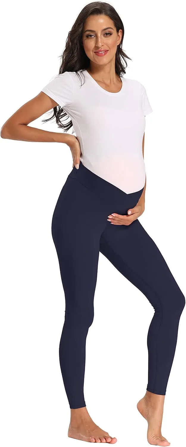 Foucome Women's Under The Belly Super Soft Support Maternity Leggings