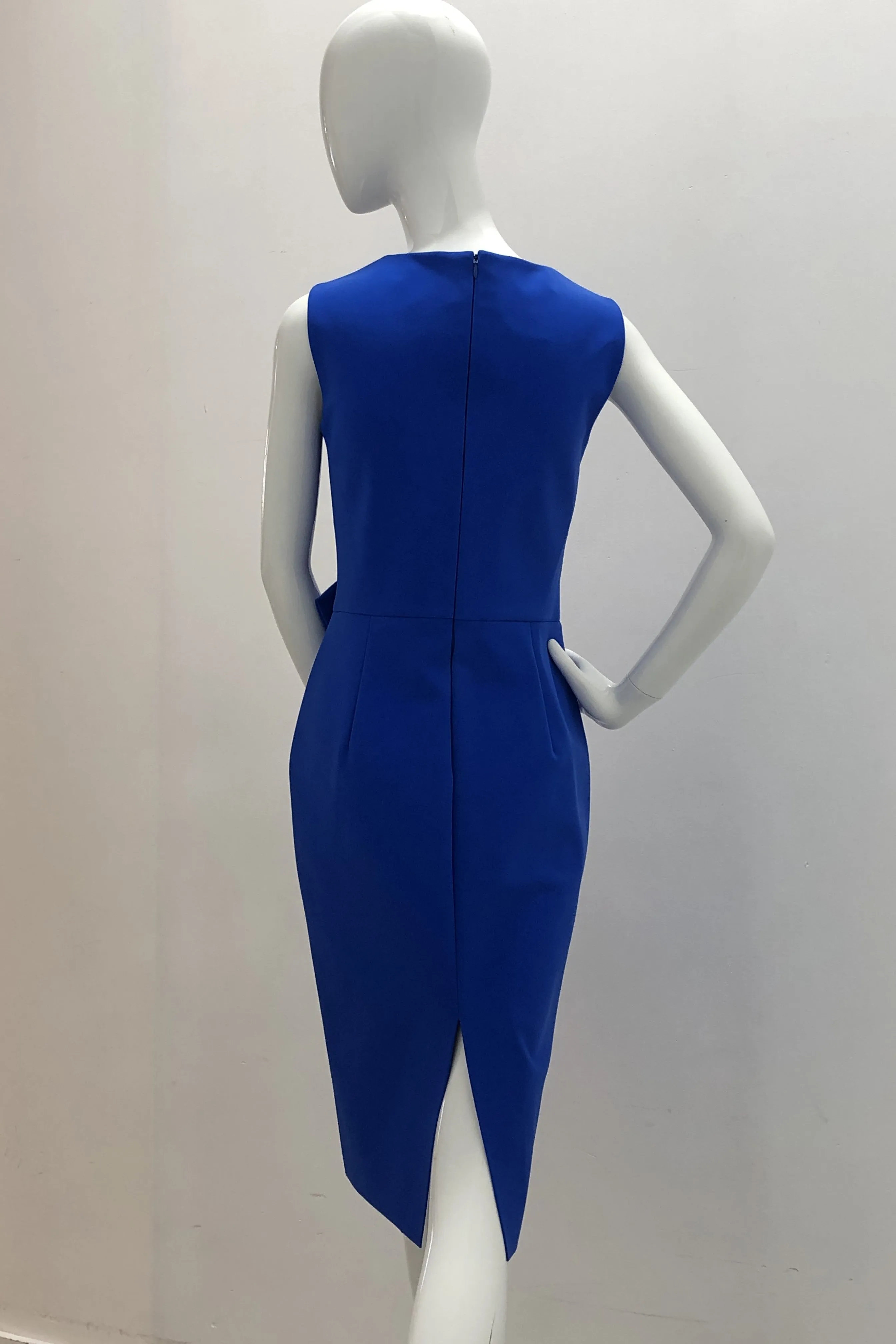 Frascara Designer Scuba Dress with Bow Detail at Waist