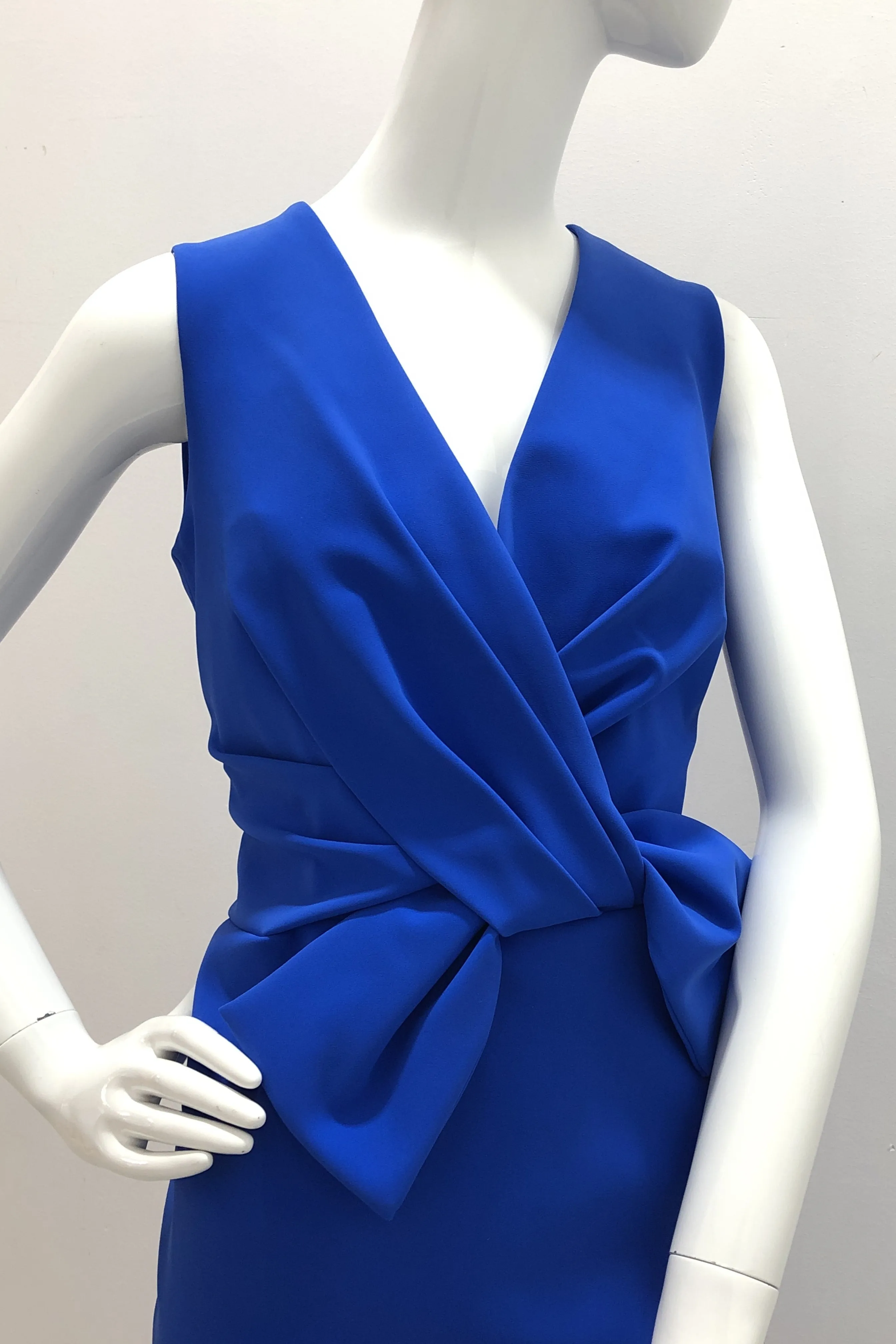 Frascara Designer Scuba Dress with Bow Detail at Waist