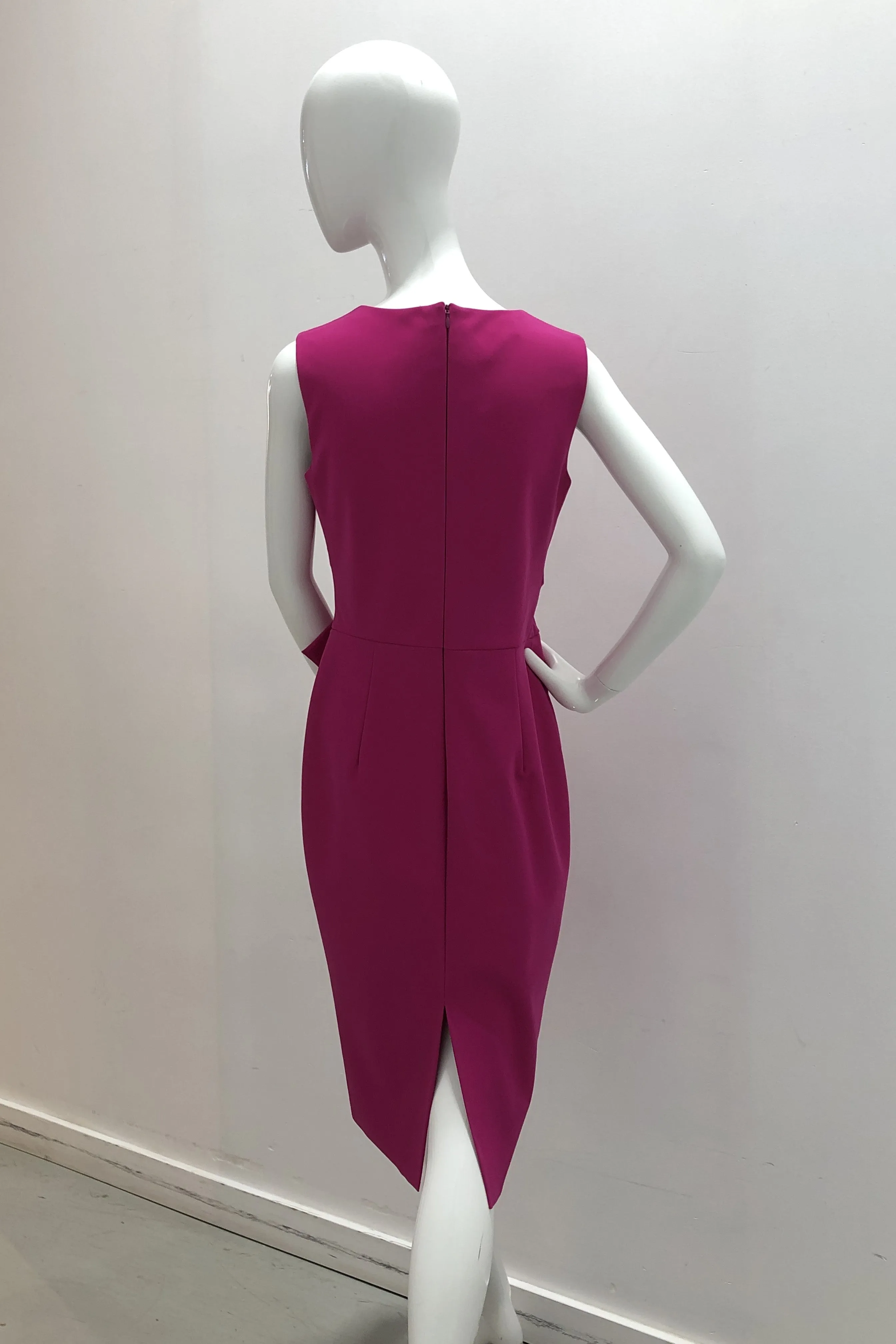 Frascara Designer Scuba Dress with Bow Detail at Waist