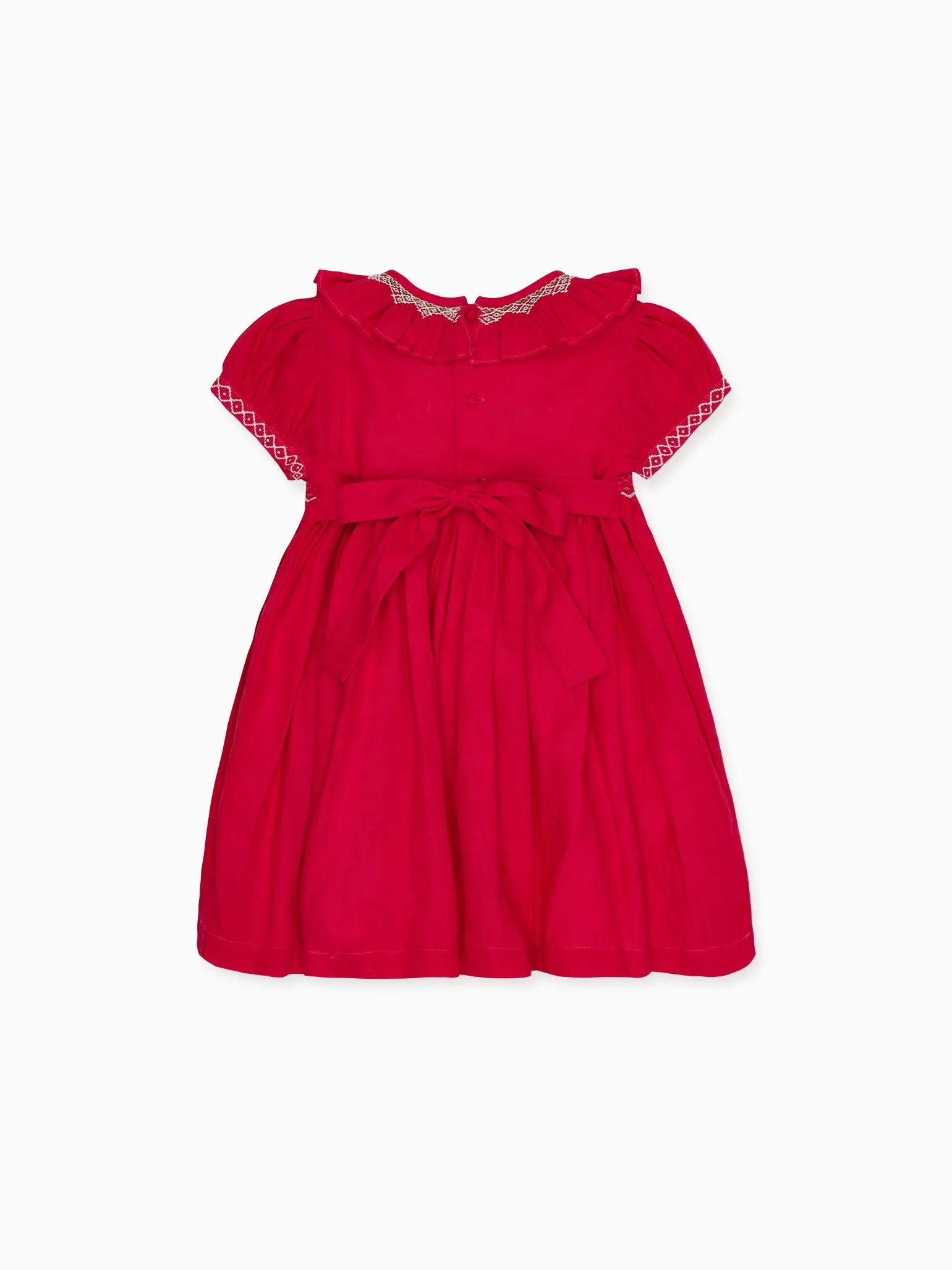 Fuchsia Lily Girl Hand-Smocked Dress