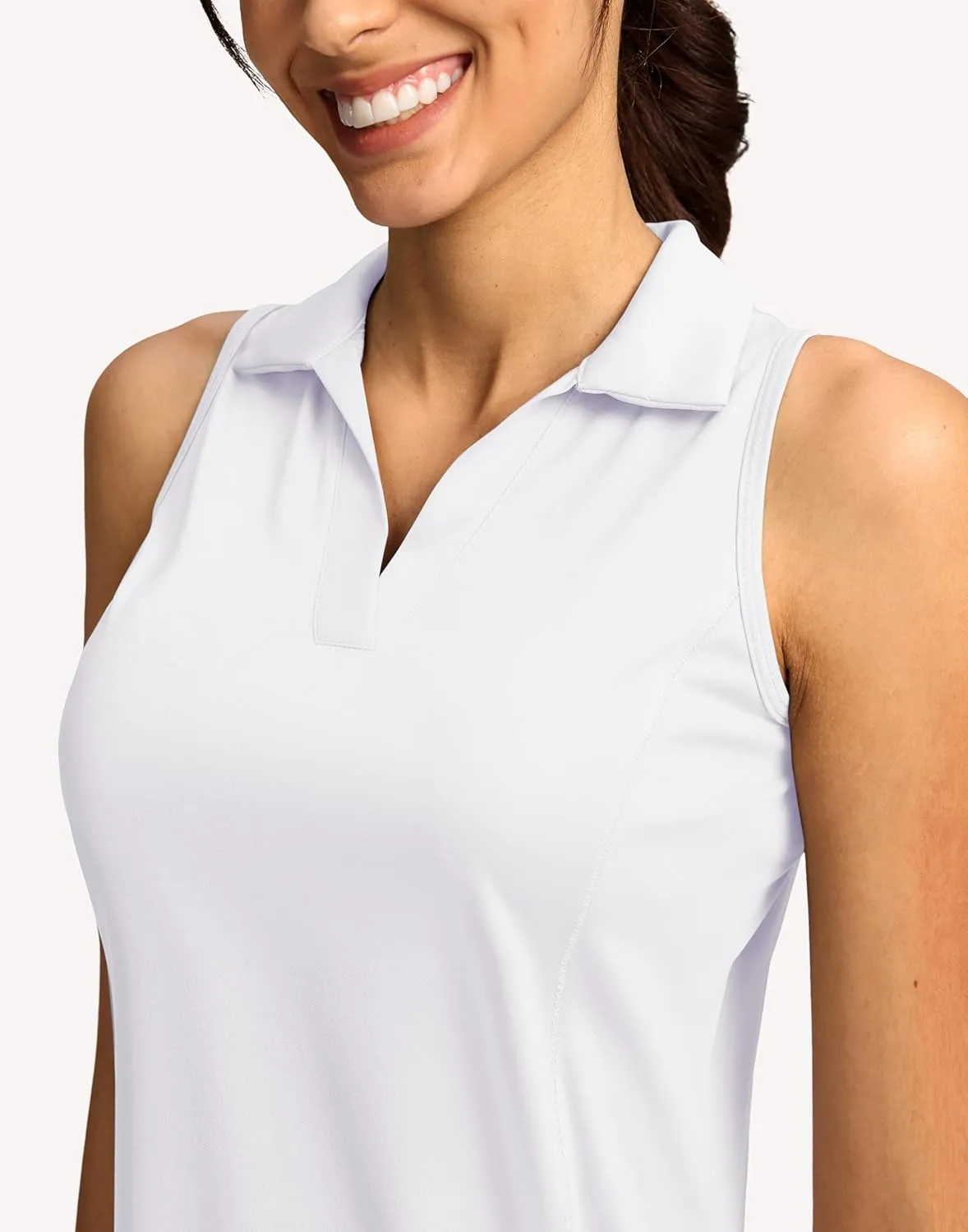 G Gradual Women's Golf Shirt Sleeveless Lightweight V Neck Tennis Polo Shirts with Collar Quick Dry Athletic Tops for Women