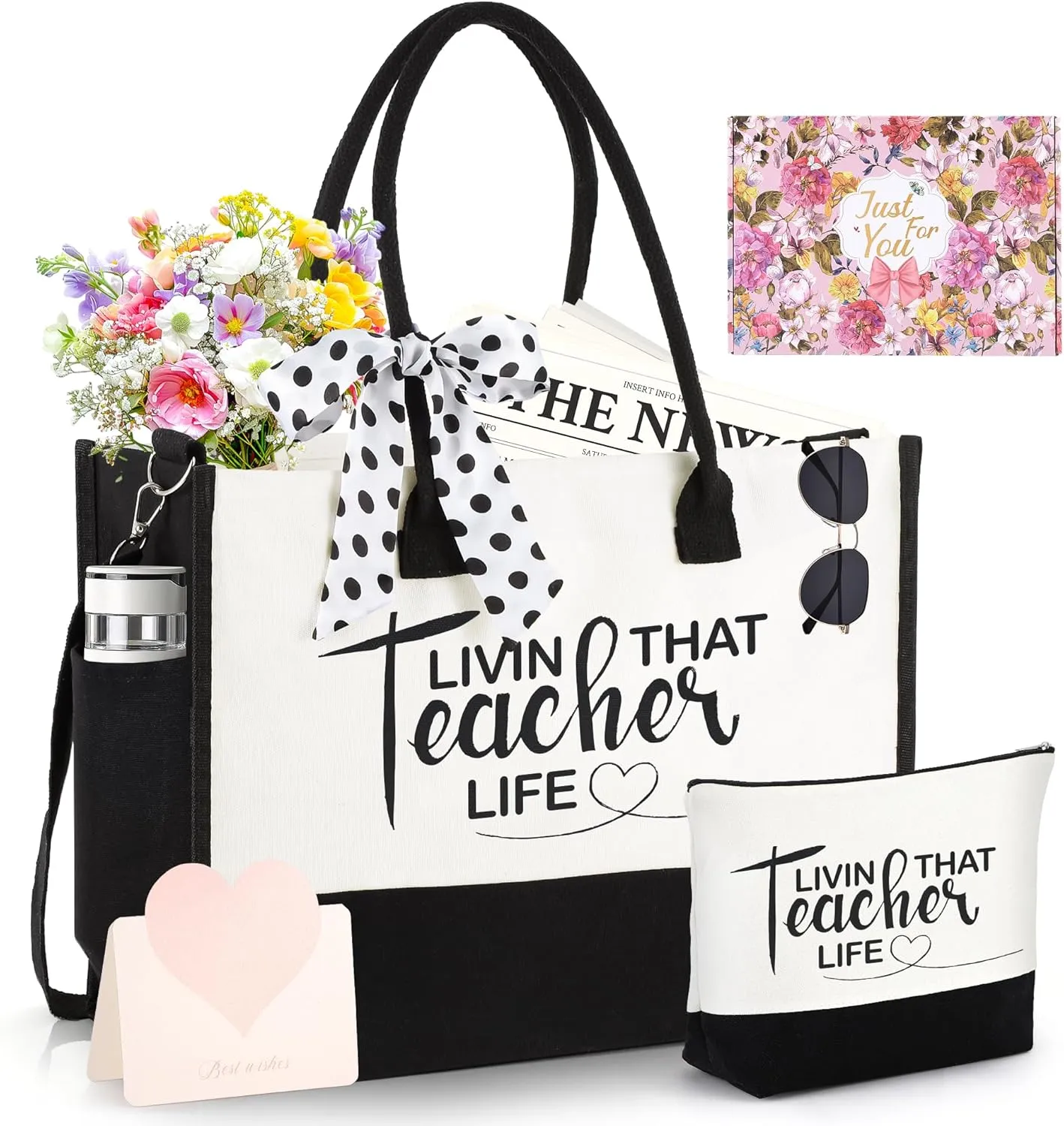 Gifts for Mom Grandma Sister Friends Nana Teacher, Birthday Gifts Ideas Canvas Initial Tote Bag for Women