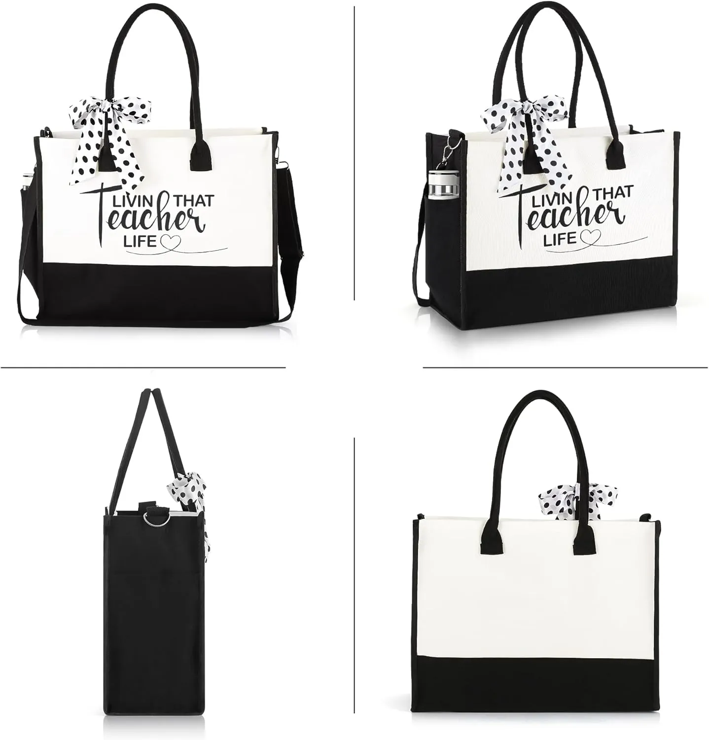 Gifts for Mom Grandma Sister Friends Nana Teacher, Birthday Gifts Ideas Canvas Initial Tote Bag for Women