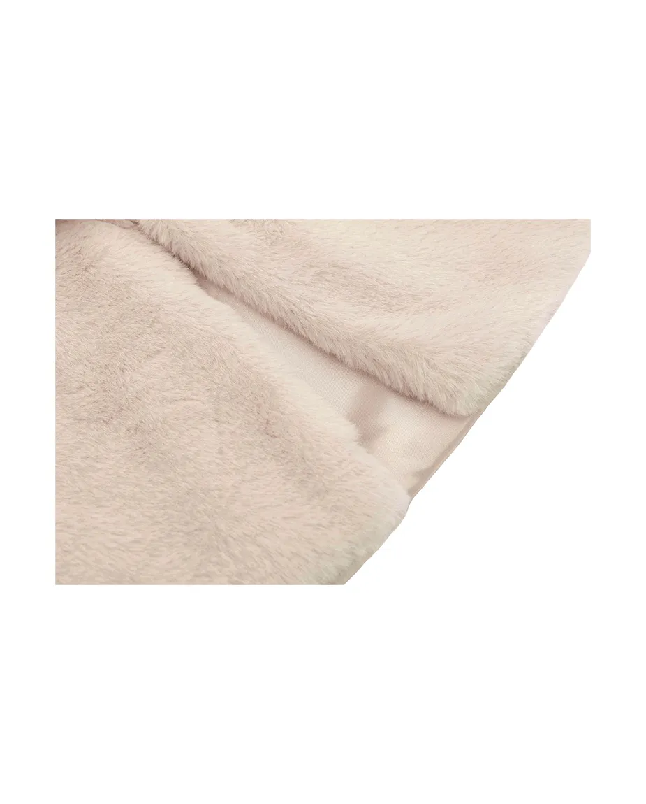 Girls Faux Fur Bolero Oversized Collar Jacket