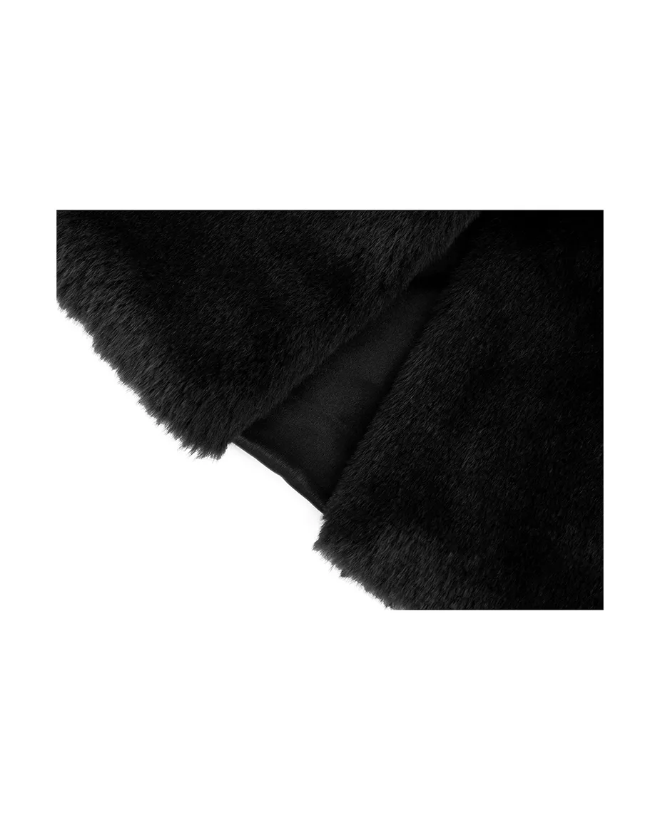 Girls Faux Fur Bolero Oversized Collar Jacket