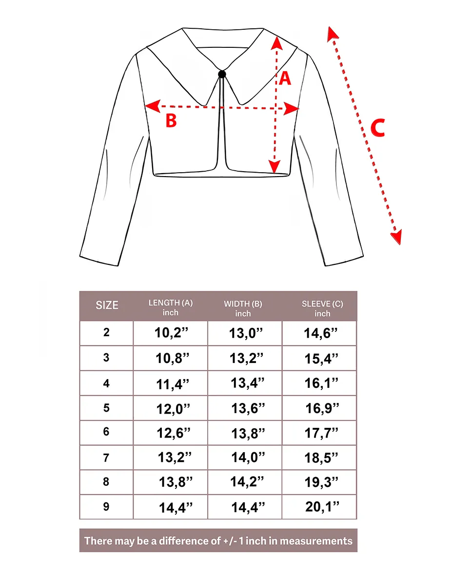 Girls Faux Fur Bolero Oversized Collar Jacket