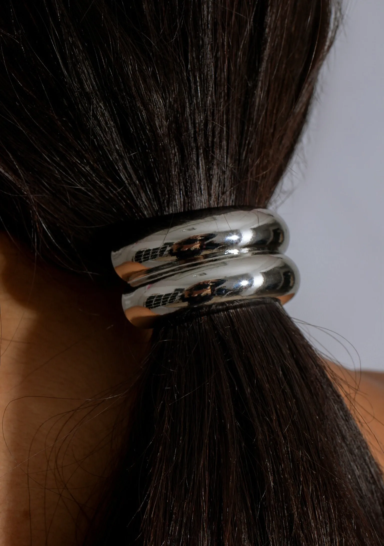 Gleam Loop Hair Tie Silver