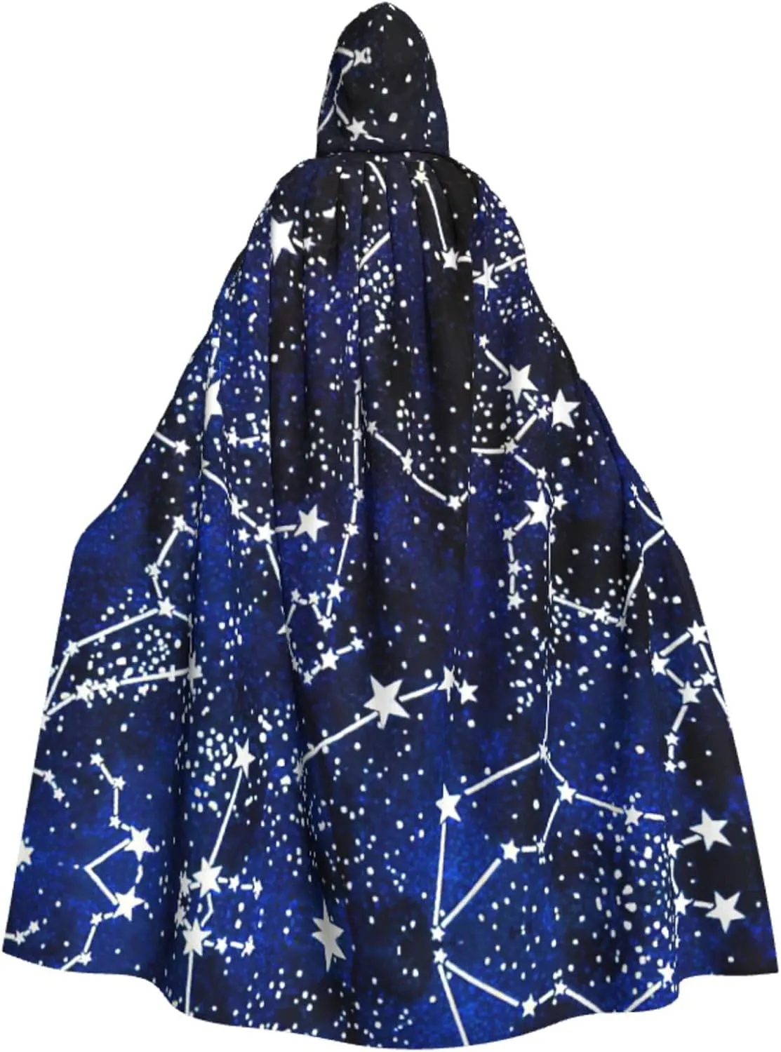 Glow in The Dark print Unisex Adult Witch Cloak Cape Hooded Cape Halloween Christmas Costume Cosplay Party Cloak