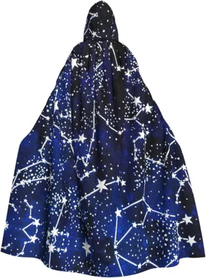 Glow in The Dark print Unisex Adult Witch Cloak Cape Hooded Cape Halloween Christmas Costume Cosplay Party Cloak