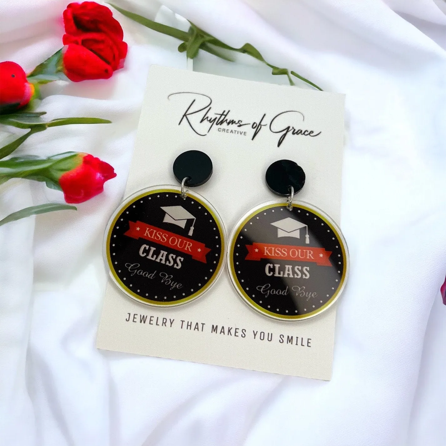 Graduation Earrings - Class of 2024, Graduate Earrings, Class of 24, Grad Earrings, Graduation Accessories, Handmade Earrings, Senior Photos