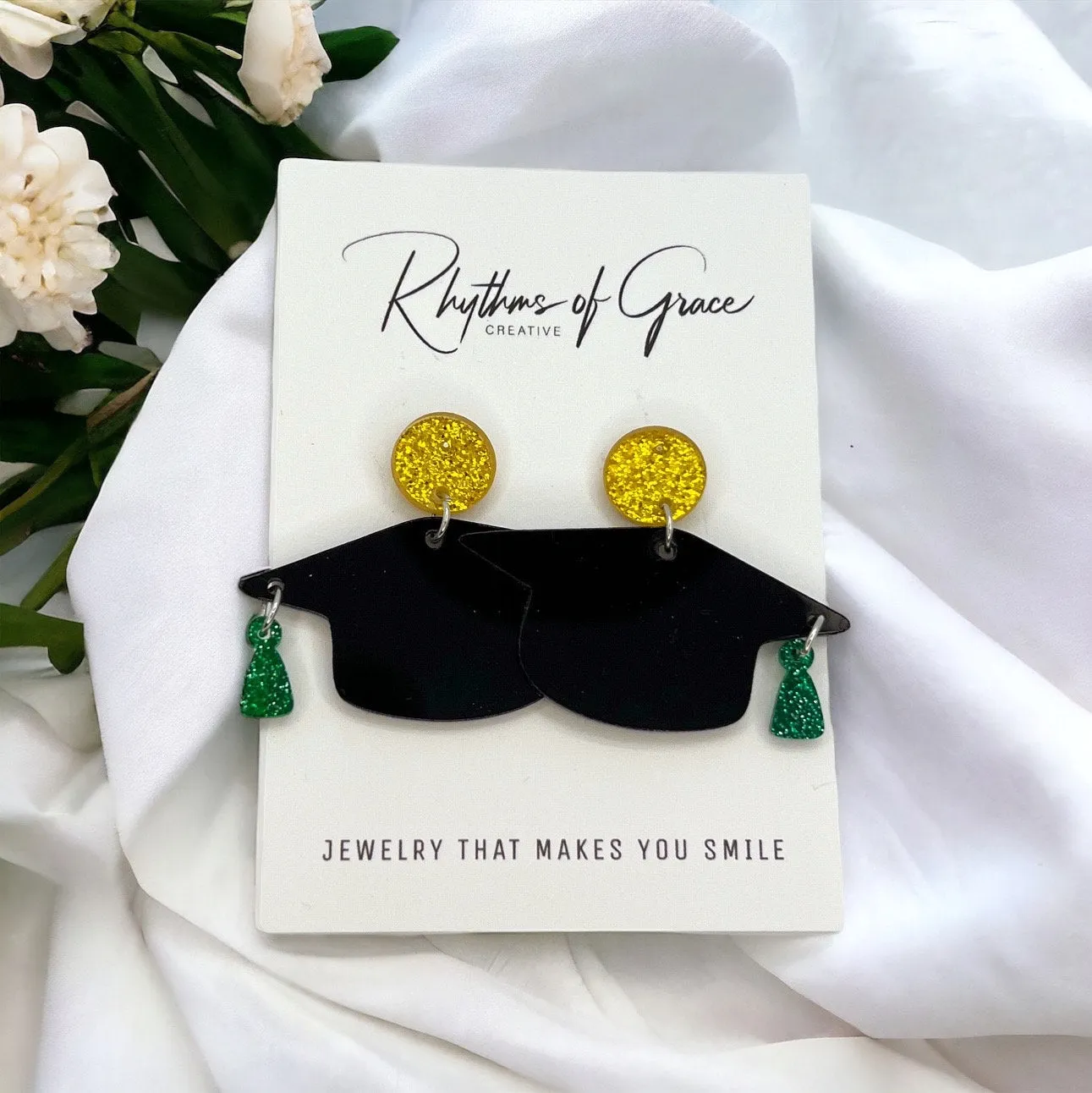 Graduation Earrings - Class of 2024, Graduate Earrings, Class of 24, Grad Earrings, Graduation Accessories, Handmade Earrings, Senior Photos