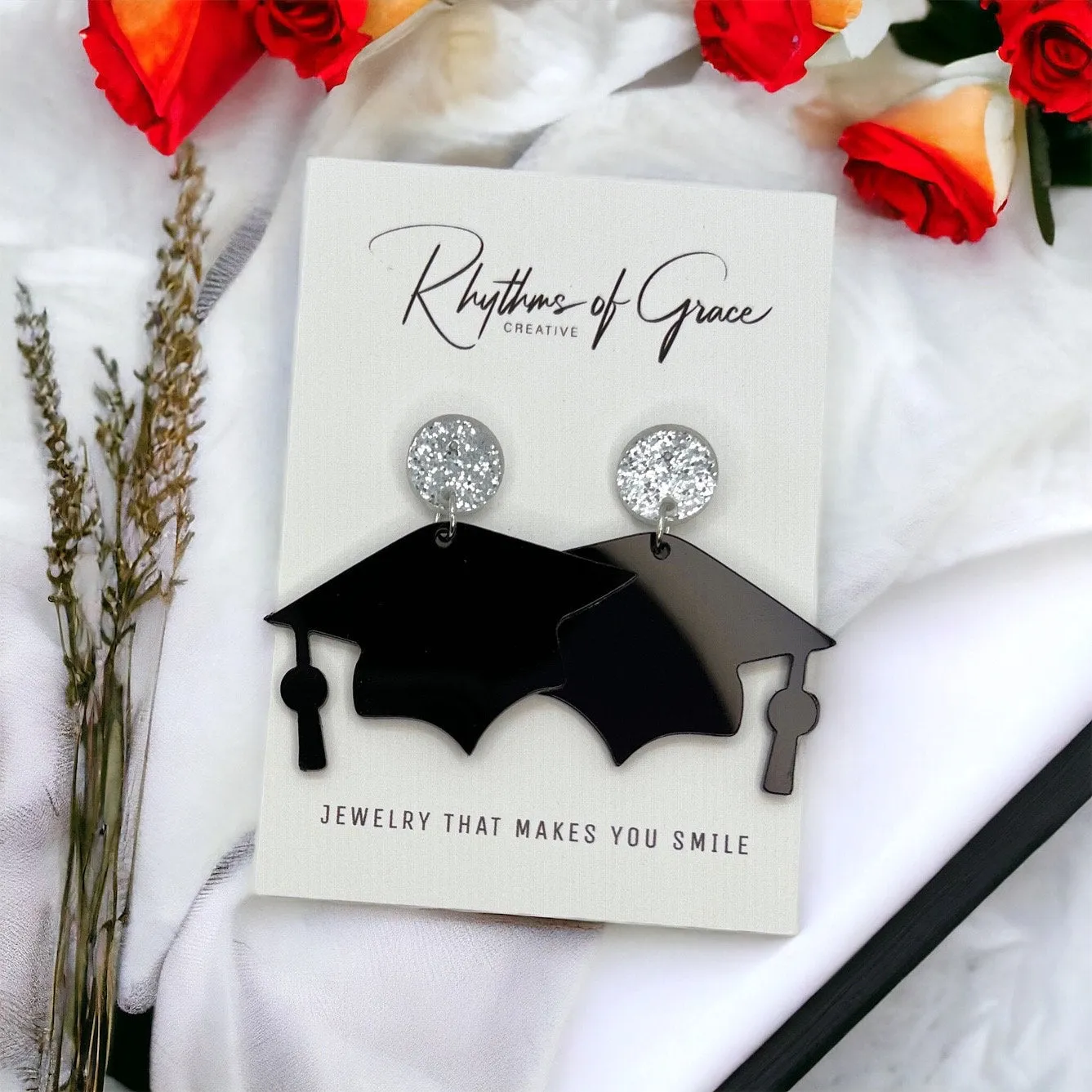Graduation Earrings - Class of 2024, Graduate Earrings, Class of 24, Grad Earrings, Graduation Accessories, Handmade Earrings, Senior Photos