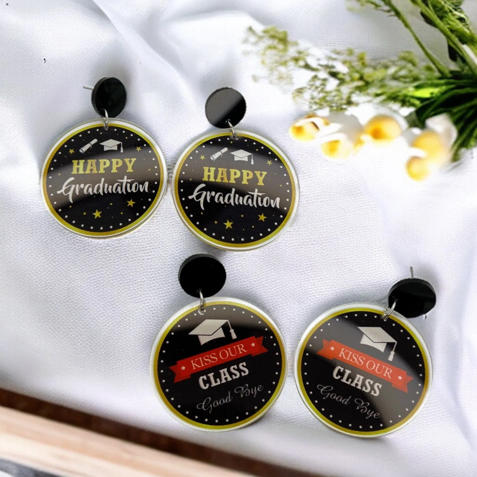 Graduation Earrings - Class of 2024, Graduate Earrings, Class of 24, Grad Earrings, Graduation Accessories, Handmade Earrings, Senior Photos