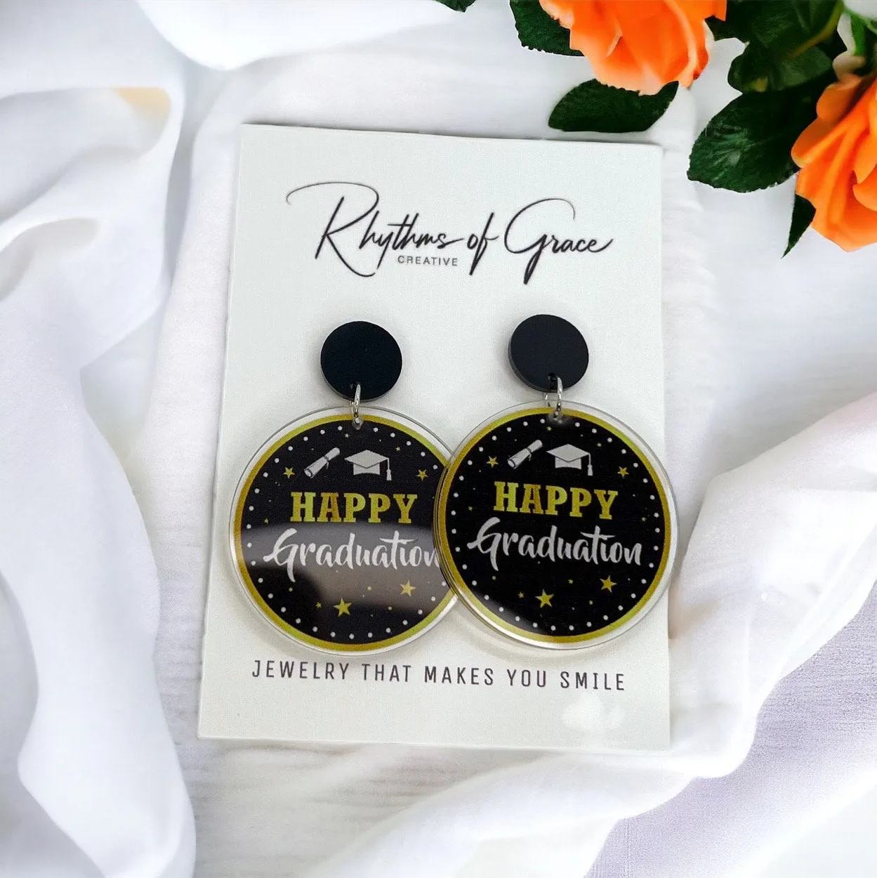 Graduation Earrings - Class of 2024, Graduate Earrings, Class of 24, Grad Earrings, Graduation Accessories, Handmade Earrings, Senior Photos