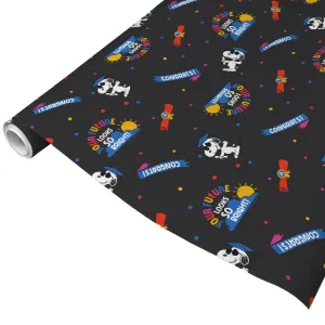 Sleek Graduation Snoopy Satin Wrapping Paper
