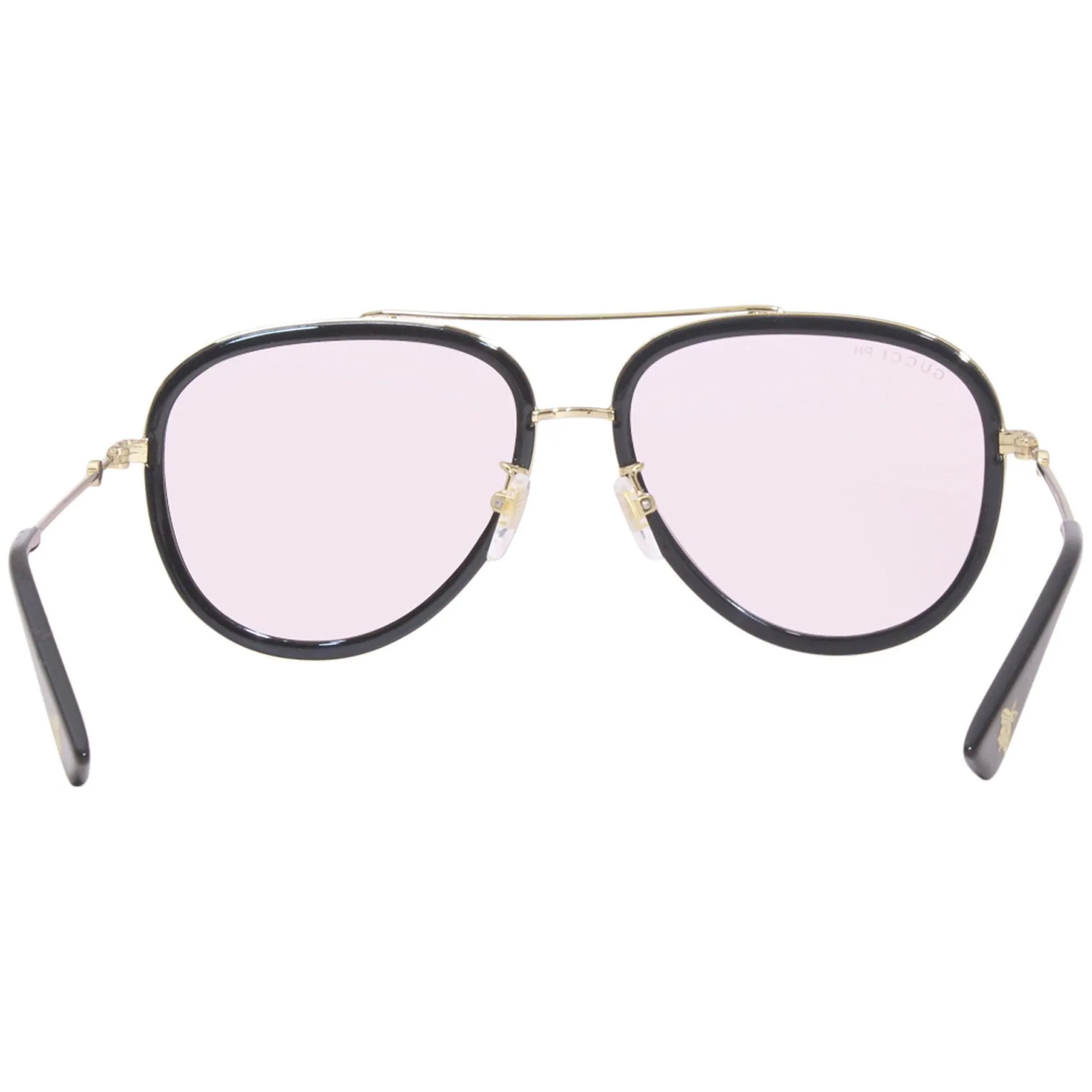 Gucci Men's Sunglasses - Pink Photochromic Lens Black and Gold Frame | GG0062S 019