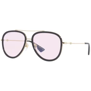 Gucci Men's Sunglasses - Pink Photochromic Lens Black and Gold Frame | GG0062S 019