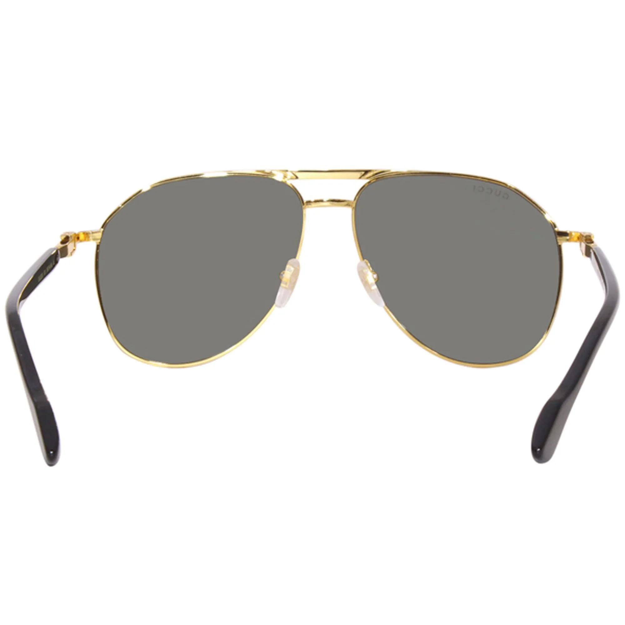 Gucci Unisex Sunglasses - Full Rim Gold and Black Pilot Metal Frame | GG1220S 001