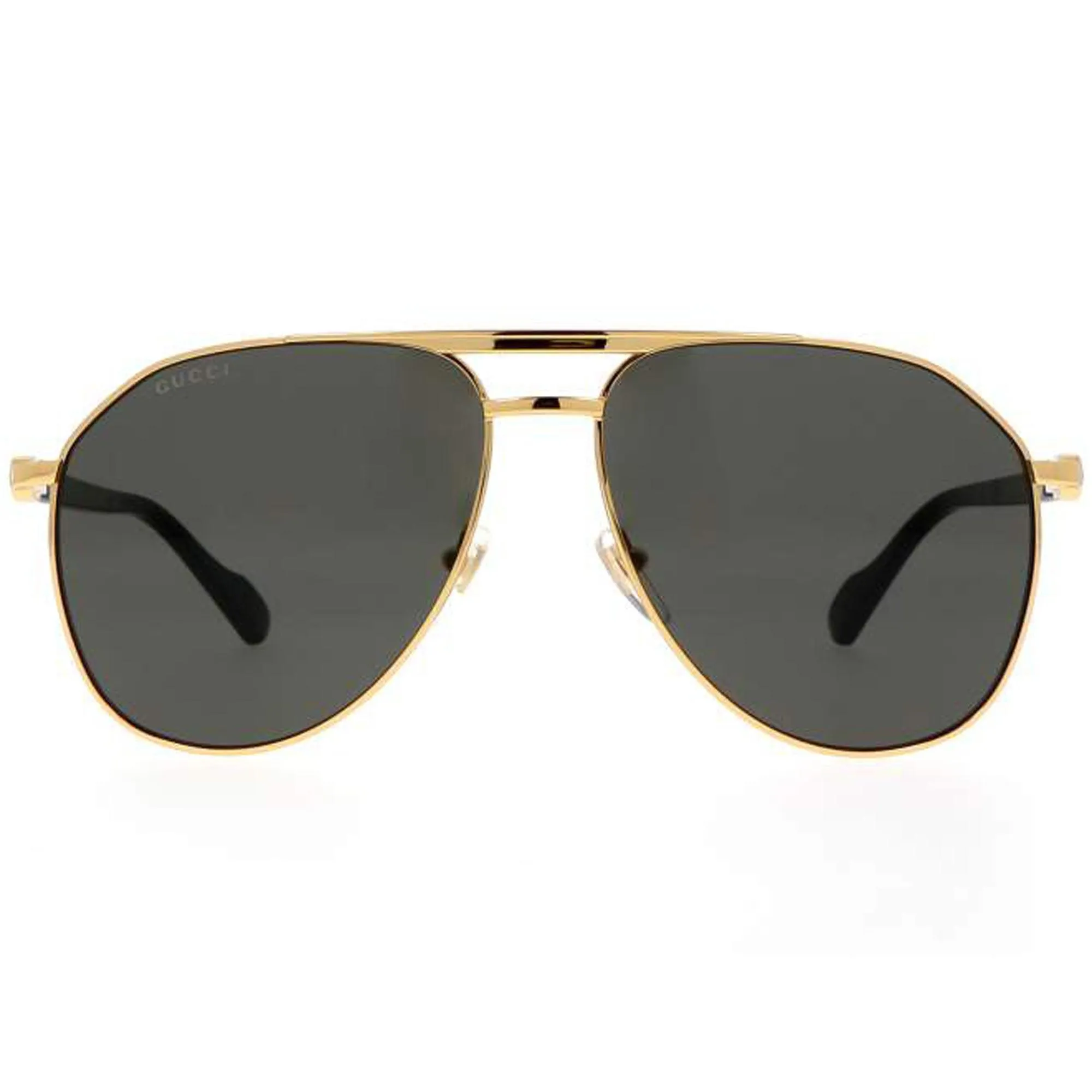 Gucci Unisex Sunglasses - Full Rim Gold and Black Pilot Metal Frame | GG1220S 001
