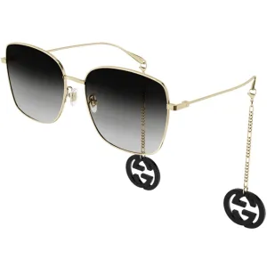 Gucci Women's Sunglasses - Gradient Grey Lens Shiny Gold Metal Frame | GG1030SK 001