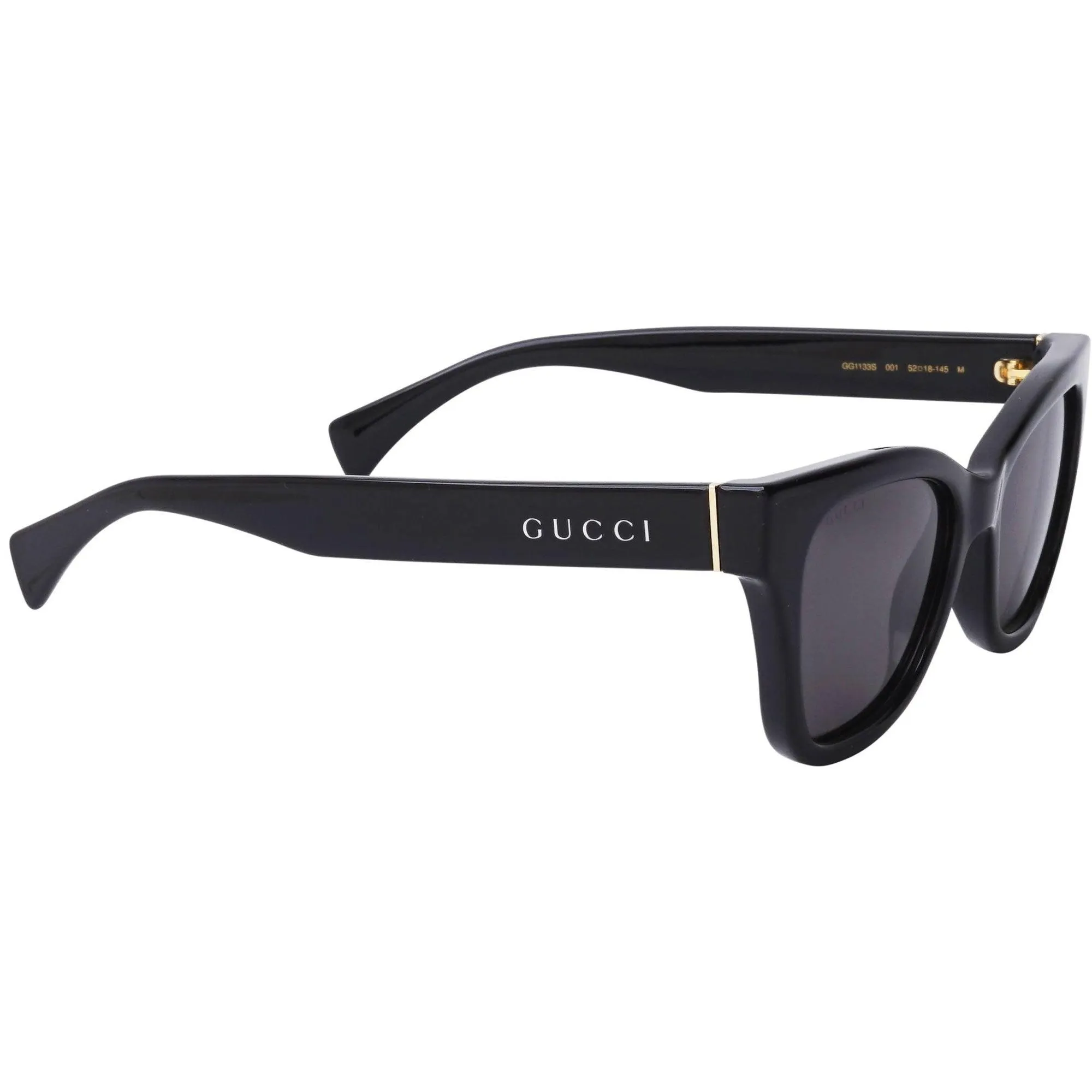Gucci Women's Sunglasses - Grey Lens Black Acetate Cat Eye Shape Frame | GG1133S 001