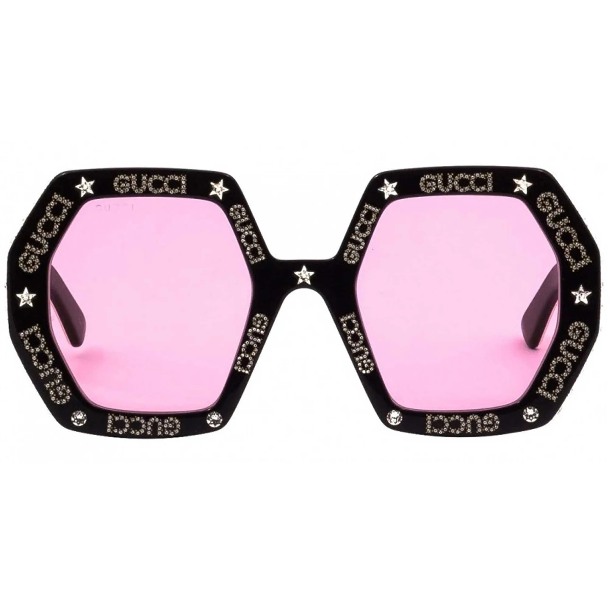 Gucci Women's Sunglasses - Pink Lens Black and Ivory Acetate Frame | GG0772S 012