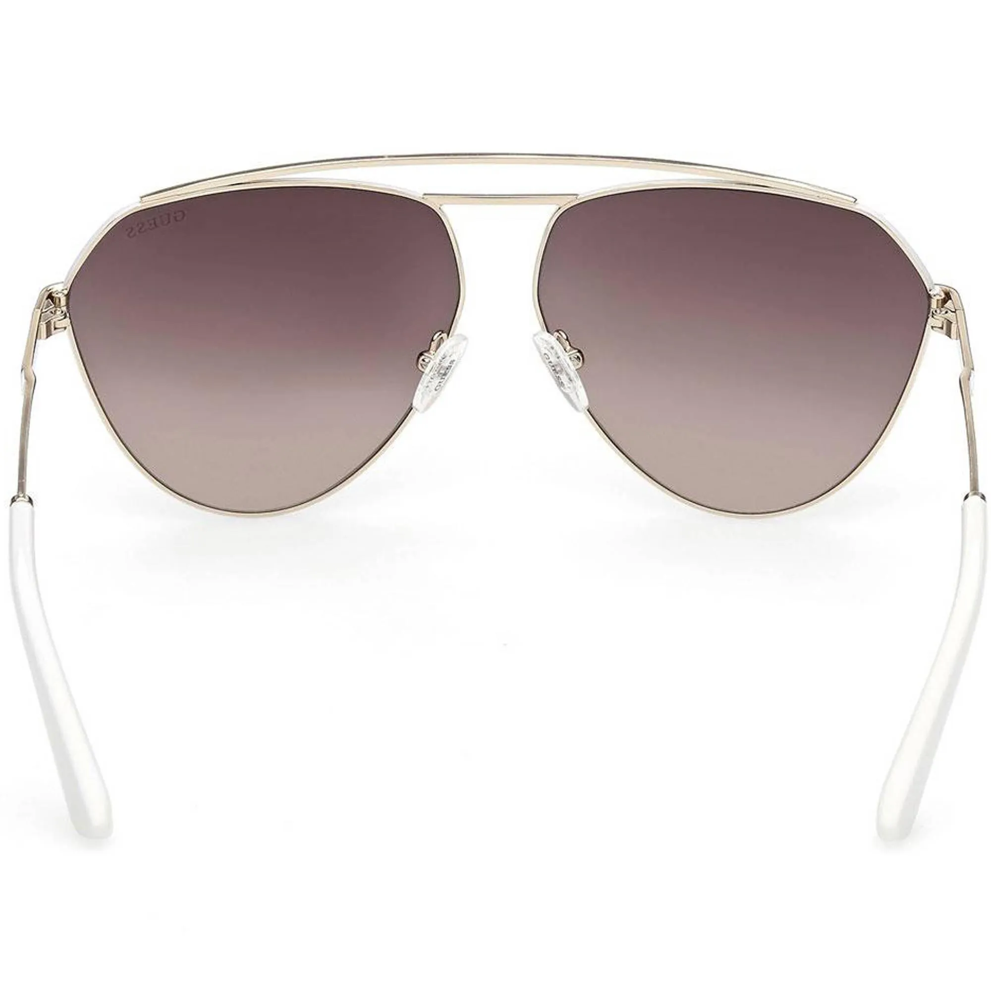 Guess Women's Sunglasses - Gradient Lens Gold and White Pilot Shape Frame | GU7783 32F