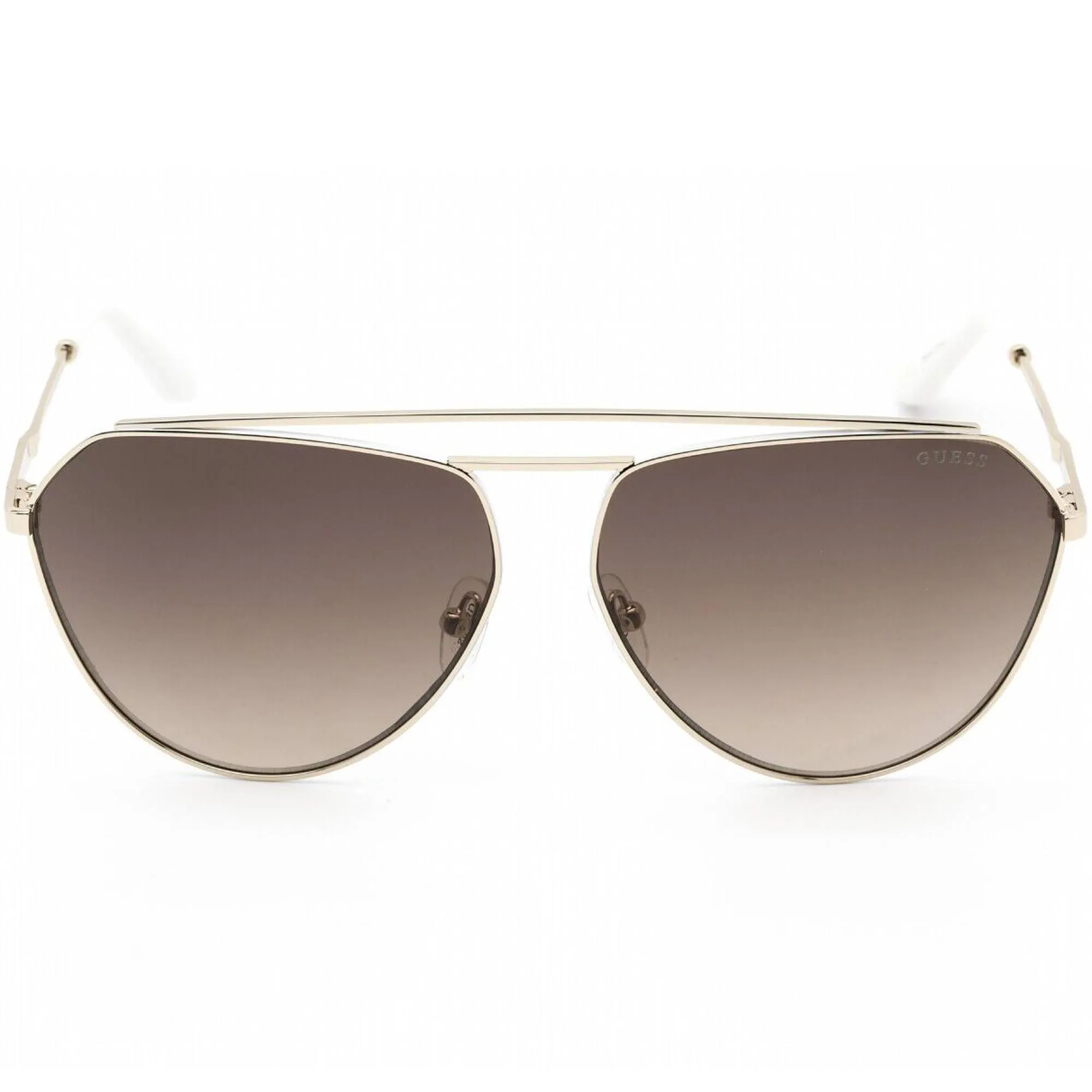 Guess Women's Sunglasses - Gradient Lens Gold and White Pilot Shape Frame | GU7783 32F
