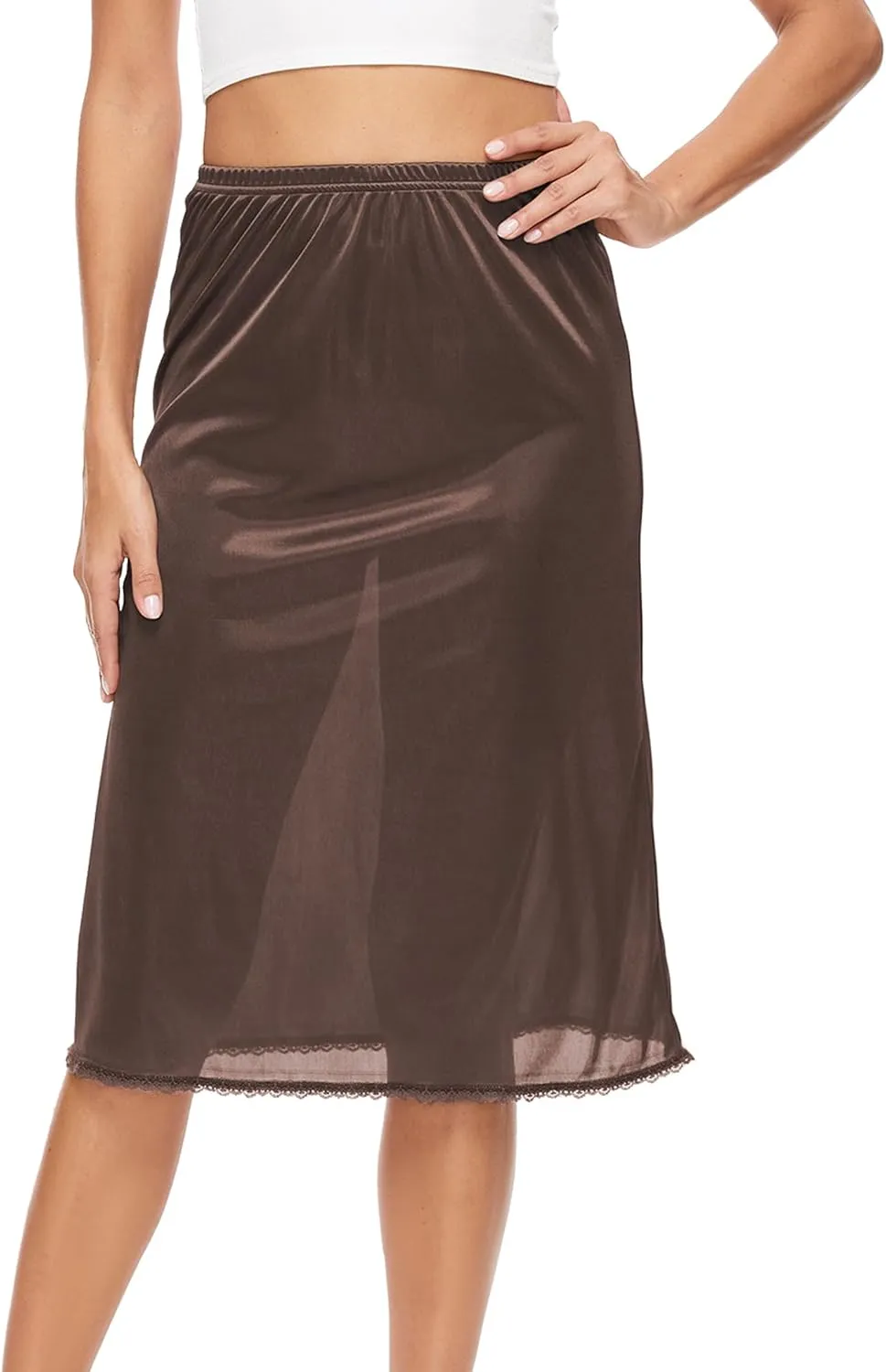 Half Slip for Women Under Dress Silky Lace Underskirt