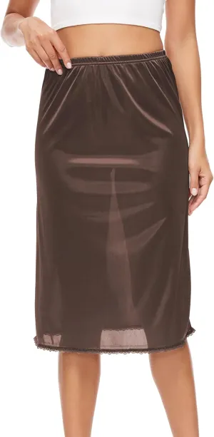 Half Slip for Women Under Dress Silky Lace Underskirt
