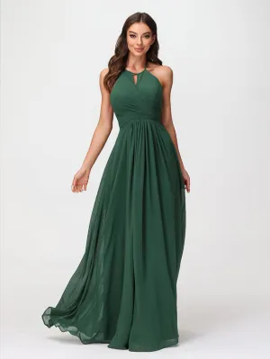 Halter Chiffon Long Dresses for Bridesmaids Clearance