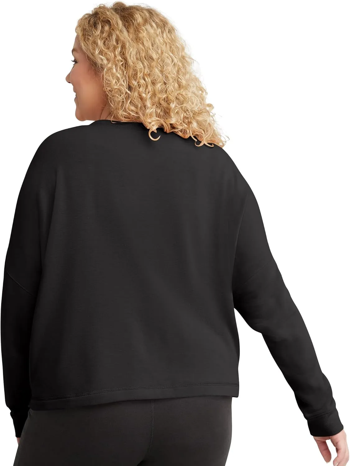 Hanes Women's Originals Sweatshirt, Soft Brushed Fleece Cropped Pullover, Plus