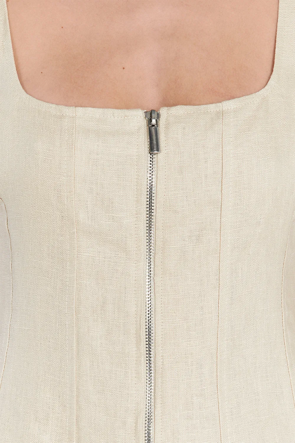 HARRIET SAND LINEN MINI DRESS